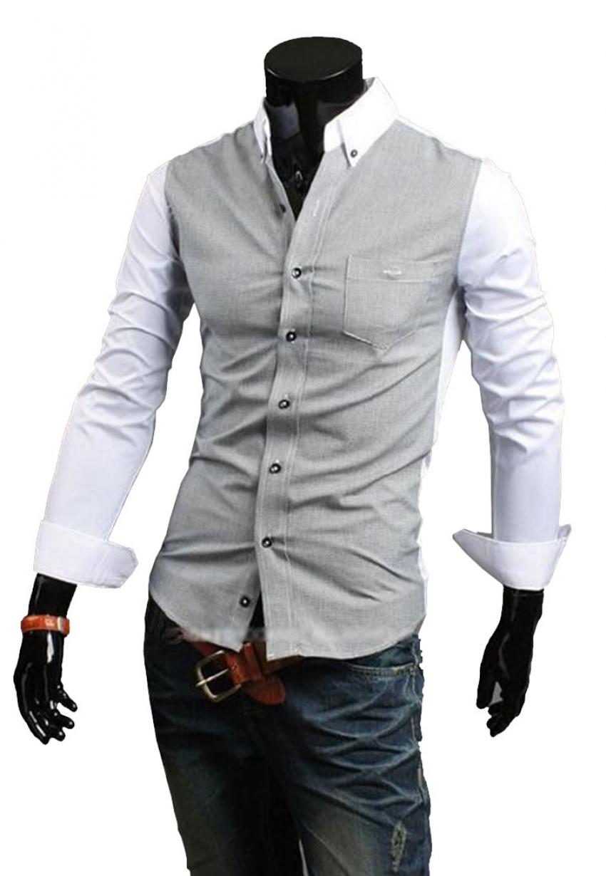 CLEARANCE SALE OF DESIGNER SHIRT IN GREY AND WHITE